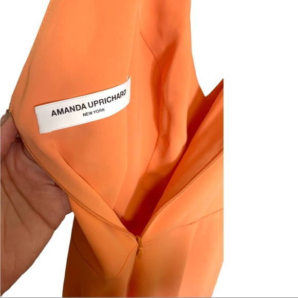 Amanda Uprichard tangerine Carter jumpsuit size medium wide leg cropped pants - Picture 8 of 8